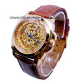 Nice Gold Skeleton Montres mécaniques pour homme Square Case